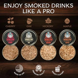 Cocktail Smoker Kit and Torch with Cherry, Hickory, Maple, and Oak Wood Chips - Cocktail Smoker Kit & Chips for Old Fashioned Co