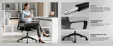 SUKIDA Mid-Back Upholstery Mesh Office Chair Black Height-Adjustable Armrests Executiv