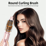 6-in-1 hot air comb for quick drying, straightening, curling, and voluminous styling - portable