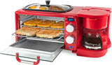 3-in-1 Retro Breakfast Station - Includes 5 Cup Coffee Maker, Non-Stick Ceramic Griddle