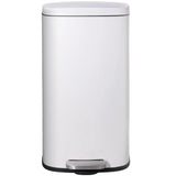 Trash Can, Stainless Steel Kitchen Garbage Can, Step Waste Bin with Hinged Lid