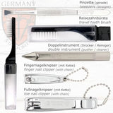 3 Swords Germany brand quality 10 Pcs manicure pedicure grooming kit set for nail care tweezers file clipper,