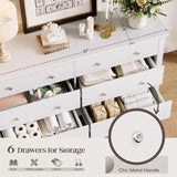 JUMMICO Dresser for Bedroom, 6 Wood Dresser Drawers For Bedroom