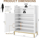 7-Tier Shoe Cabinet with Adjustable Shelves, 47.2'' for Entryway Hallway