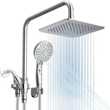 Dual Shower Head Combo 8'' High Pressure Rain/Rainfall Shower Head 6 Settings Adjustable Handhel
