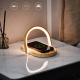 Creative Wood Color Night Light Multifunctional Wireless Charging Night Light