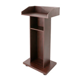 Wooden Lectern Podium Speaker Stand w/ Lockable Wheels| Modern Reception Desk| Speech
