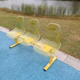 Three-person transparent plastic row chair Square waiting  Hospital bench
