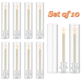 Hurricane Glass Candle Holders, Set of Candlestick Holders for Taper