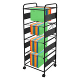 4 Tiers Metal Rolling File Carts with Wheels Hanging Files for Letter Size