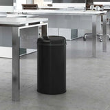8 Gallon Round Sensor Trash Can with Deodorizer, Matte Black Stainless Steel, Touchless Automatic Lid