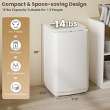 14 lbs Portable Washing Machine, Fully Automatic Compact Washer with 10 Cycles, Drain
