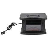 350W Mini Electric Fireplace Adjust 15-32°C Heater with 3D Realistic Flame