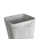 Faux Marble Trash Can for Kitchen or Bathroom Use, Elegant White Finish