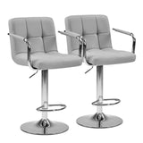 JHK Ergonomic Padded Armrests PU Leather Adjustable Swivel Office Chair Counter Height Thickened Seat Cushion