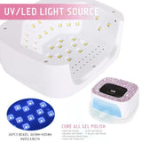 Rechargeable UV/LED Nail Lamp with Auto Sensor Portable Cordless Gel Nail Dryer Light 4 Timings and Diamond