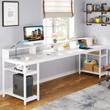 Tribesigns 78.74 Inches Extra Long Two-Person Desk, Double Computer Desk