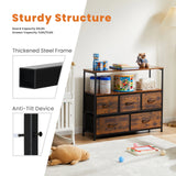 TV Stand Multilayer Shoe Rack Space Saving Cabinet With 5 Fabric Drawers