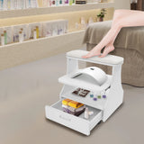 3-tier Foot Rest Manicure Stool Pedicure Cart Footbath Trolley with 4 Casters for Beauty Salon