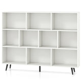 10 Cube Bookcase w/ 5 Metal Legs 2 Anti-tip Devices Display Cabinet Rack