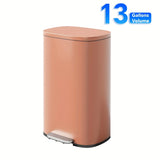 us13 Gallon Trash Can, 5L/30/50 Liter Kitchen Garbage Can Fingerprint Proof Stainless Steel with Removable Inner Bucket And Hinged Lids, Pedal Rubbish