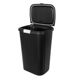 2 Pack Kitchen Trash Can 13 Gallon Plastic Odor-Blocking Touch-Top Garbage Bin with Push Button