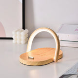 Creative Wood Color Night Light Multifunctional Wireless Charging Night Light