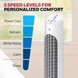 Honeywell QuietSet Whole Room Oscillating Tower Fan with Remote, White