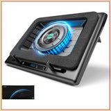 Fast Cooling Laptop Pad with 5.5" Fan, 15.6-21in, Touch Control, USB Hub