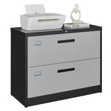 4 Drawer Lateral Metal Filing Cabinet with Lock-File Cabines-Organization Storage Cabinets