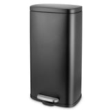 8 Gallon / 30L Step Trash Can, Stainless Steel Garbage Bin Removable Inner Bucket for Kitchen Rubbish W/ Silent Lid Soft-Close