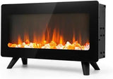 16" Electric Fireplace Heater with 3D Flame, 750W/1500W, Overheat Protection
