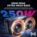 W-KING 250W MAX Party Wireless Bluetooth Speaker with USB Playback
