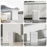 Motion Sensor Trash Can with Lid，13/17L Automatic Small Slim MD DC PRINT