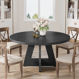 Tribesigns Round Dining Table for 4, 47 Inch Farmhouse Kitchen Table Small Dinner Table Kitchen Dinning Table for Dining Room