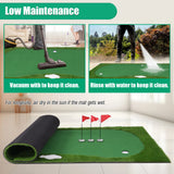 Golf Putting Training Mat 3 Flag Practice Putting Green Mat Movable
