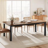 Industrial Rectangular Dining Table for 6-8 People Sturdy Metal Frame Table for Kitchen and Dining Room