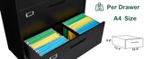 4 Drawer Lateral Metal Filing Cabinet with Lock-File Cabines-Organization Storage Cabinets