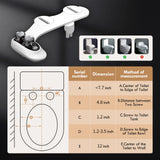 Aquatiz Non-Electric Bidet Attachment for Toilet Seat, Dual Temperature Rear and Feminine Wash, 7.9ft Hot
