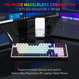 Redragon K744 PRO 99 Keys Wireless Gasket RGB Gaming Keyboard, 3-Mode Mechanical Keyboard w/Hot-Swap Socket