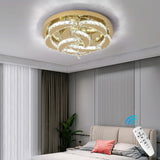 Luxury Gold K9 Crystal Ceiling Lamp Dimmable Led Chandelier Modern Living Dining