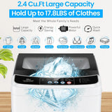 Portable Washing Machine for Apartment, Dorm, Home, RV - Glass Top Lid, 17.8Lbs, 2.4 Cu.ft,