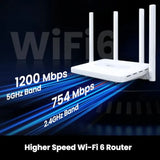 AX1800 WiFi 6 Router, 1200Mbps Dual Band Wireless Internet Router Ethernet Ports