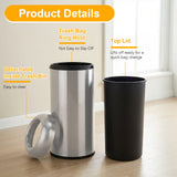 16 Gallon Heavy Duty Indoor Garbage Bin with Detachable Lid Large Commercial Waste Bin