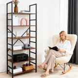 Book Shelf, 5 Tier/6 Tier/ Bookcase, Modern Tall Bookshelf Corner Storage Organizer for Garage Kit, CDs, Movies