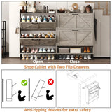 30" Freestanding Shoe Rack w/ Customized, Two Flip Drawers For Entryway