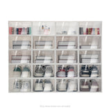 20PCS/24PCS Foldable Flip Shoe Boxes Set Shoe Rack Stackable Storage Container Plastic Clear Shoe Case