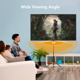 80 Inch Portable Projector Screen with Stand for Outdoor Movies, Lightweight