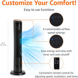 40" Oscillating Digital Tower Fan with Powerful Airflow for Bedroom Office