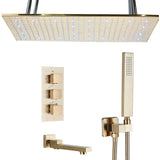 Nickel/Chrome/Black LED 40cm/80cm rectangular brass shower nozzle faucet bathroom accessories